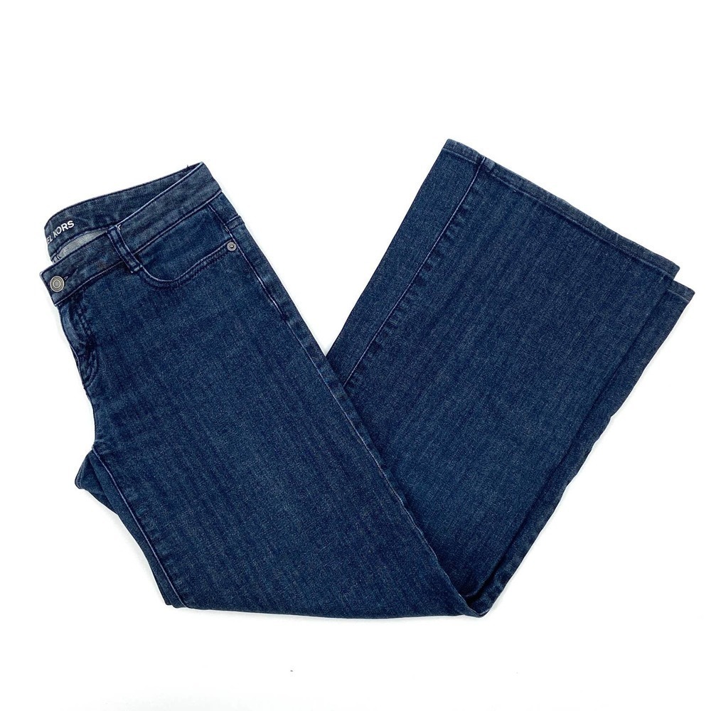 MICHAEL KORS Wide Leg Mid Rise Medium Wash Denim Blue Jeans Size 4
